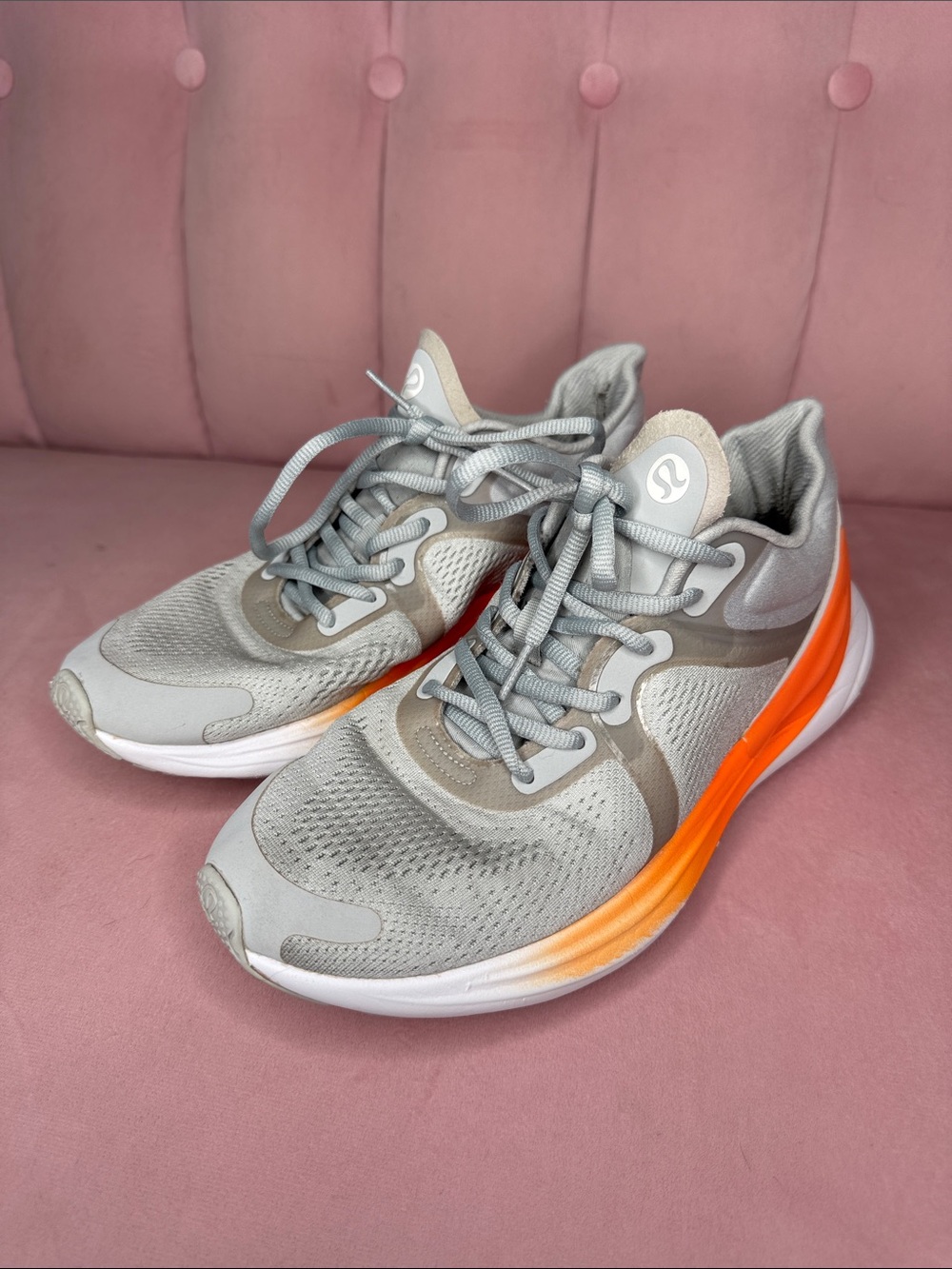 Lululemon Blissfeel Running Shoes Size 9 Vapor Highlight Orange White Sneakers